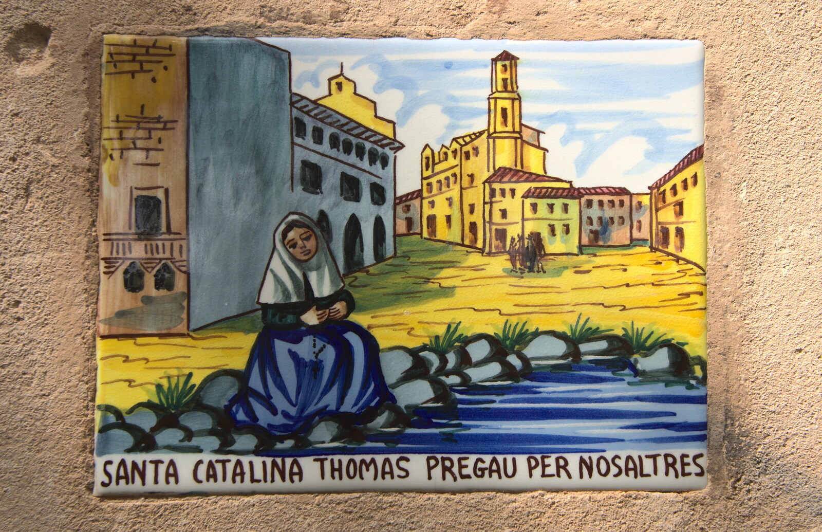 A tile painting of Santa Catalina Thomas from A Few Hours in Valdemossa, Mallorca, Spain - 13th September 2012