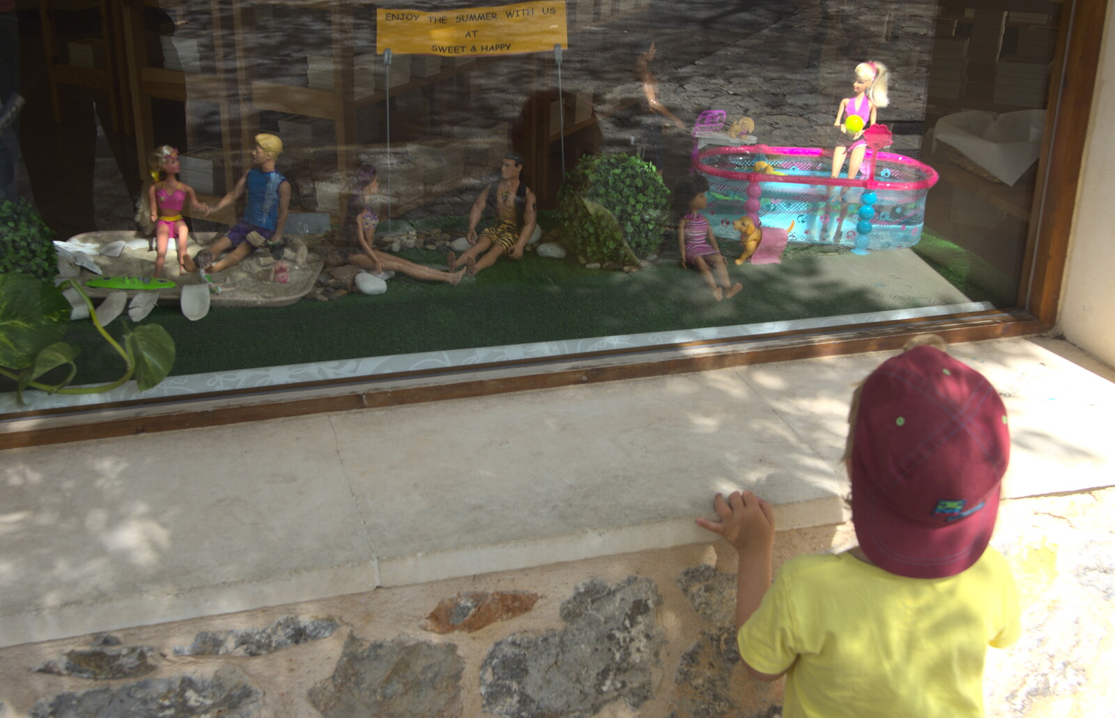 Fred looks at a Ken-and-Barbie display from A Few Hours in Valdemossa, Mallorca, Spain - 13th September 2012