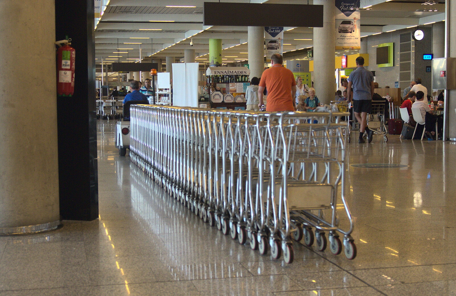A line of trolleys trundles around from A Few Hours in Valdemossa, Mallorca, Spain - 13th September 2012