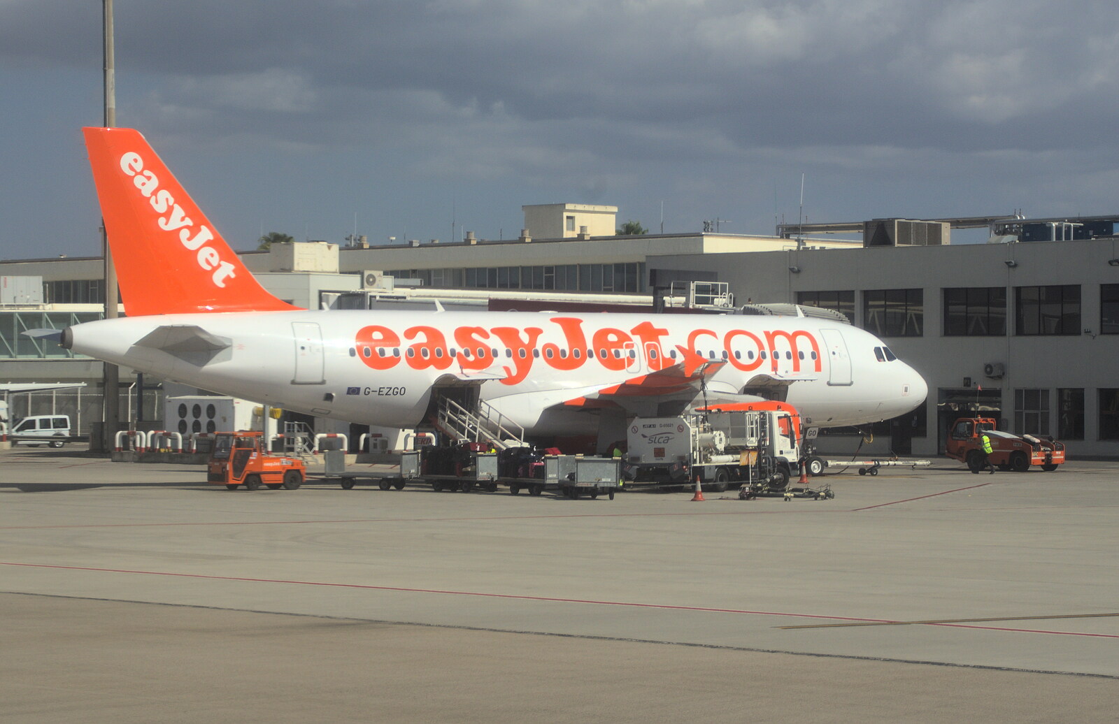 An EasyJet 737 on the stand from A Few Hours in Valdemossa, Mallorca, Spain - 13th September 2012