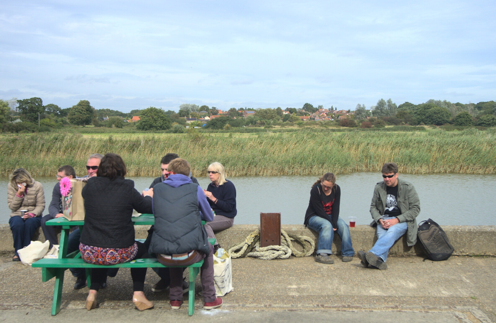 Sitting out by the River Alde from The Aldeburgh Food Festival, Aldeburgh, Suffolk - 30th September 2012