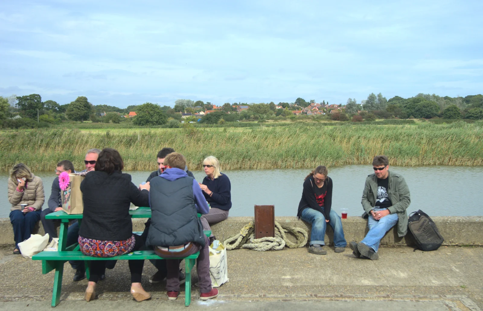 Sitting out by the River Alde, from The Aldeburgh Food Festival, Aldeburgh, Suffolk - 30th September 2012