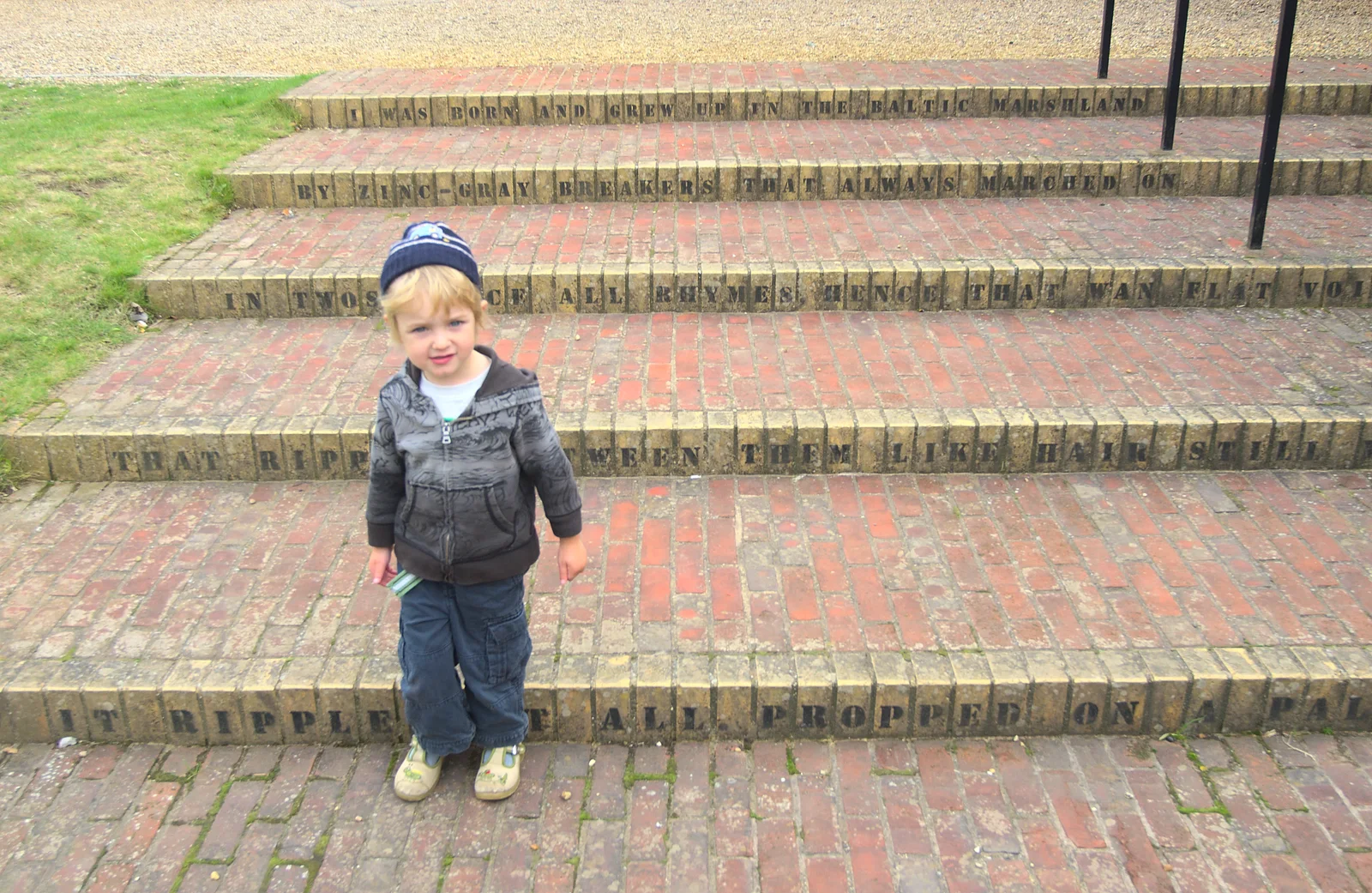 Fred on some steps, from The Aldeburgh Food Festival, Aldeburgh, Suffolk - 30th September 2012