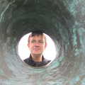 Nosher peers through a hole, The Aldeburgh Food Festival, Aldeburgh, Suffolk - 30th September 2012
