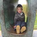 Fred sits in the sculpture, The Aldeburgh Food Festival, Aldeburgh, Suffolk - 30th September 2012