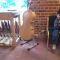 Fred waits around next to an unfinished cello, The Aldeburgh Food Festival, Aldeburgh, Suffolk - 30th September 2012