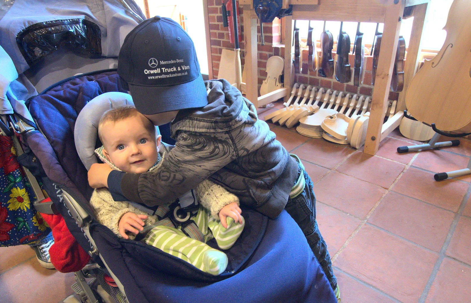 Harry gets a hug from Fred, from The Aldeburgh Food Festival, Aldeburgh, Suffolk - 30th September 2012