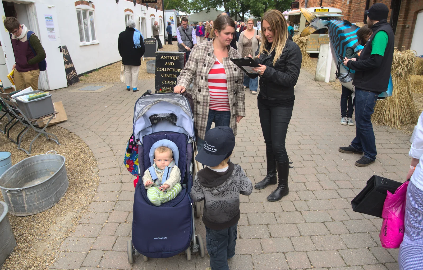 Isobel does a quick survey, from The Aldeburgh Food Festival, Aldeburgh, Suffolk - 30th September 2012