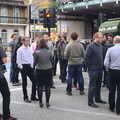 The view towards the railway bridge over SBR, A TouchType Office Fire Drill, Southwark Bridge Road, London - 6th October 2012