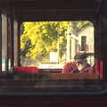 The conductor waits at the back of the train, Alan Bloom's Gardens, Bressingham, Norfolk - 6th October 2012