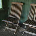 A pair of teak garden chairs in a shed, Alan Bloom's Gardens, Bressingham, Norfolk - 6th October 2012