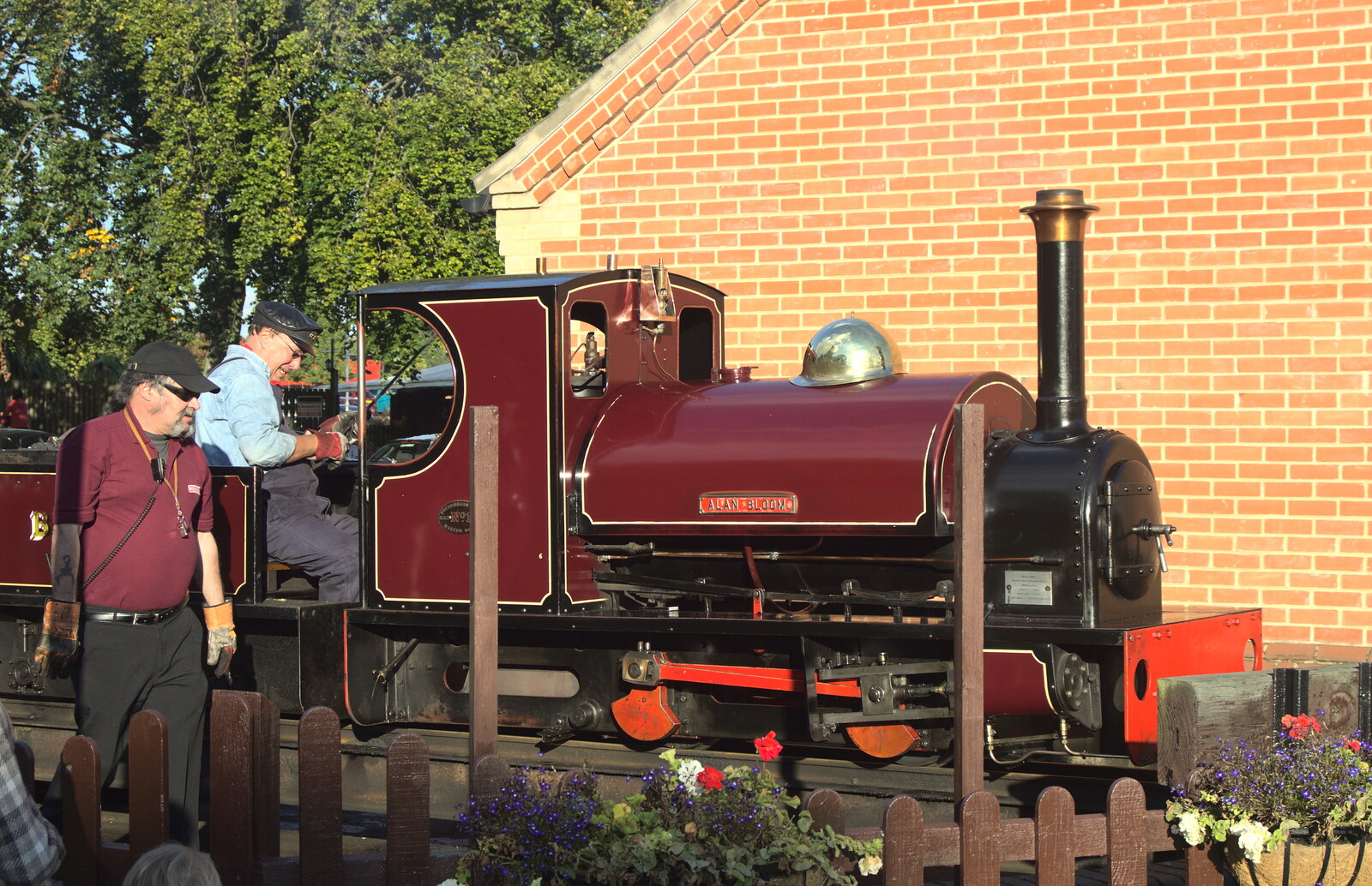 The train is back at the 'station' from Alan Bloom's Gardens, Bressingham, Norfolk - 6th October 2012