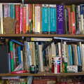 A shelf of random books in the office, Spider Webs, and 70000 Britannia at Liverpool Street, Brome and London - 10th October 2012