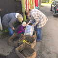 Grace transfers apples over to wooden crates, An Appley Sort of Zoo Day, Carleton Rode and Banham, Norfolk - 14th October 2012