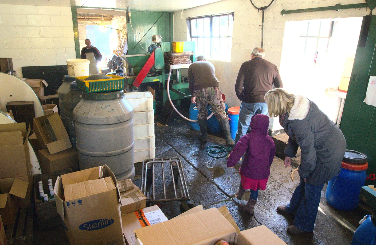 Trevors pressing-room chaos, from An Appley Sort of Zoo Day, Carleton Rode and Banham, Norfolk - 14th October 2012