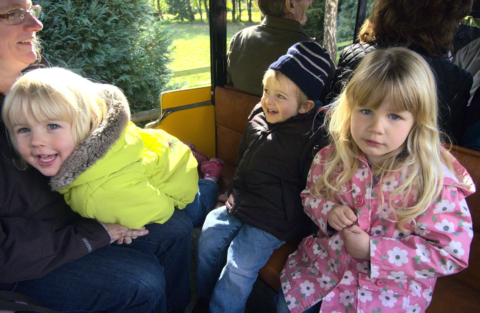 The gang on the train, from An Appley Sort of Zoo Day, Carleton Rode and Banham, Norfolk - 14th October 2012