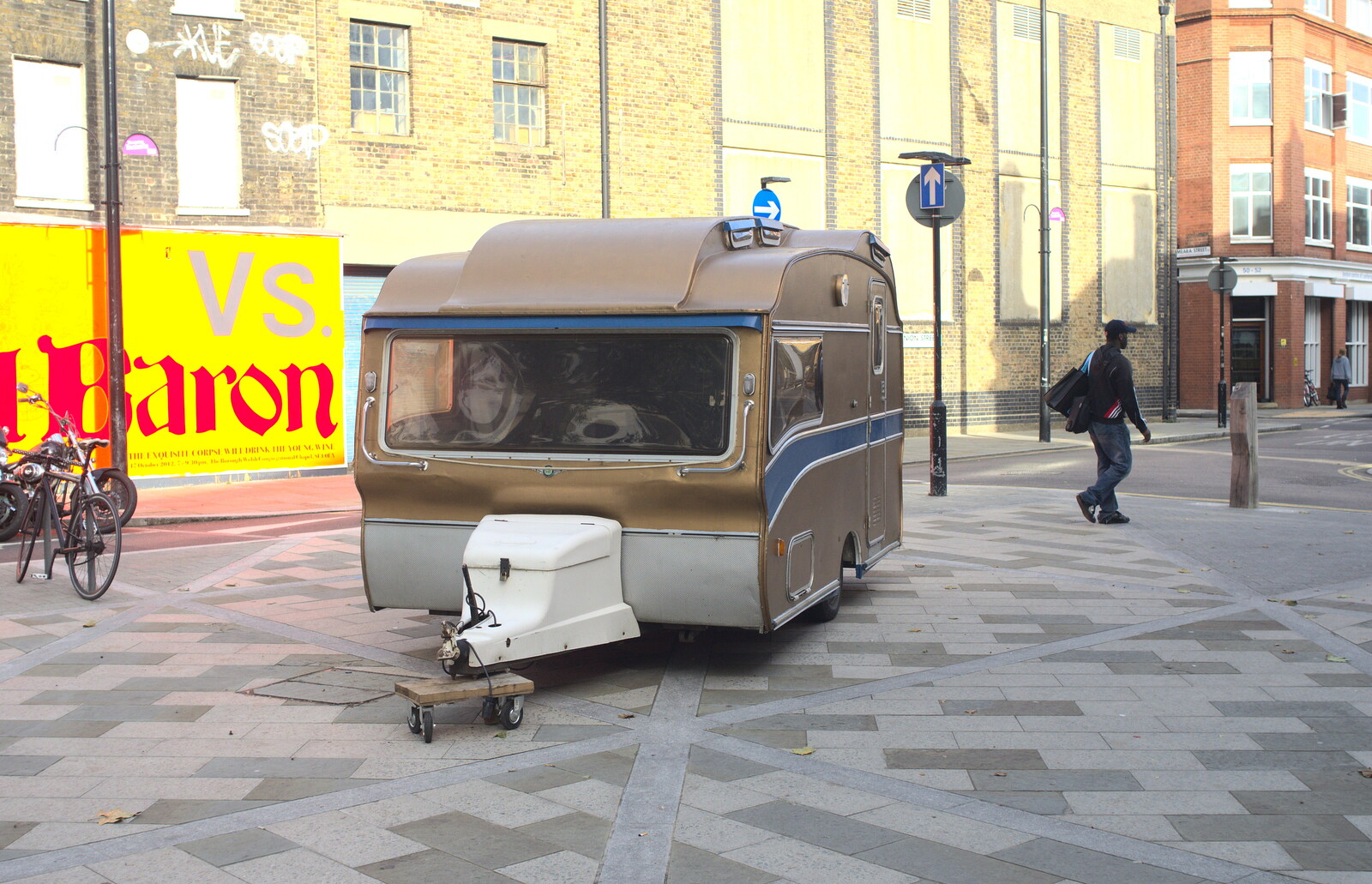 A random caravan is left on Union Street from TouchType Office Life and Pizza, Southwark, London - 20th October 2012