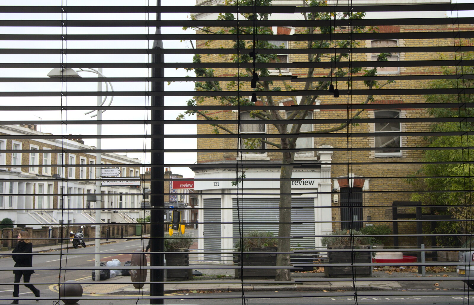 Street view through a Venetian blind from Another Trip to Peckham, Southwark, London - 28th October 2012