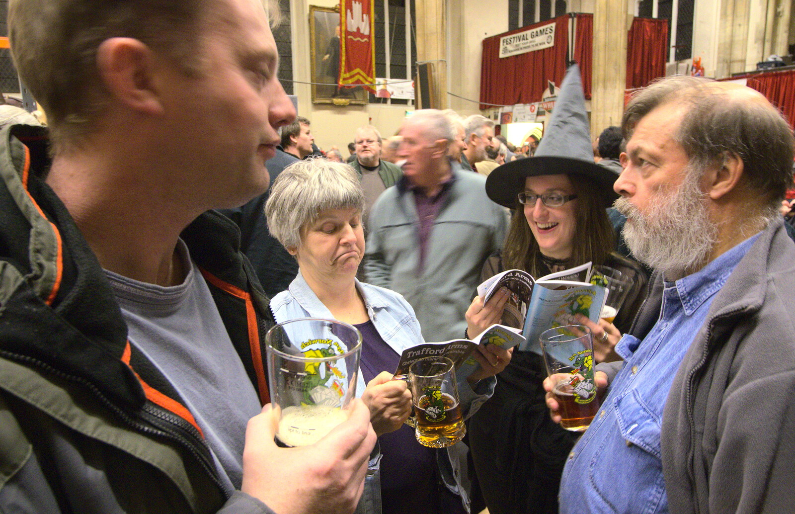 Paul, Gloria, Sue and Benny from The 35th Norwich Beer Festival, St. Andrew's Hall, Norwich - 31st October 2012