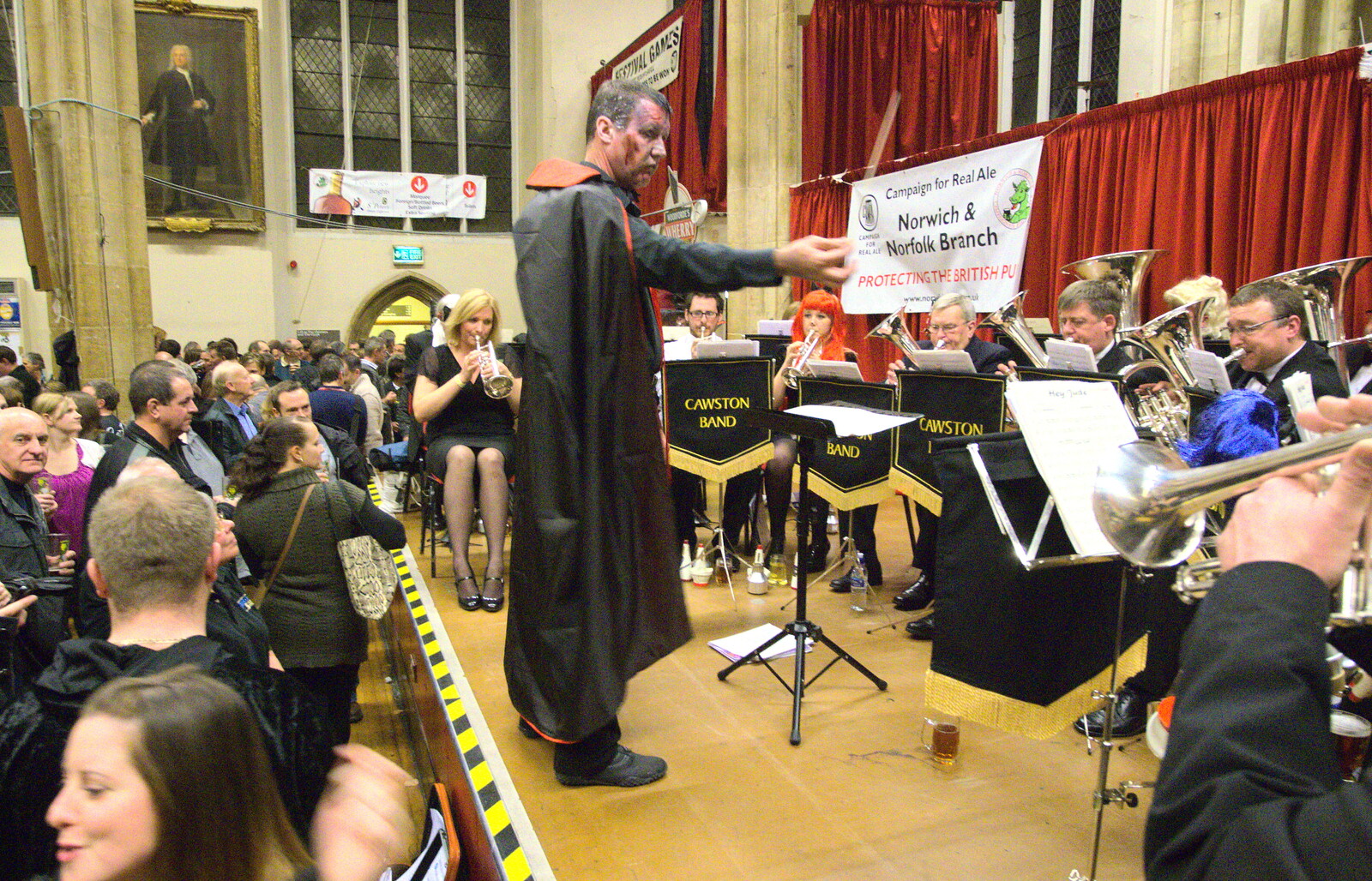 Dracula conducts the Cawston Silver Band from The 35th Norwich Beer Festival, St. Andrew's Hall, Norwich - 31st October 2012