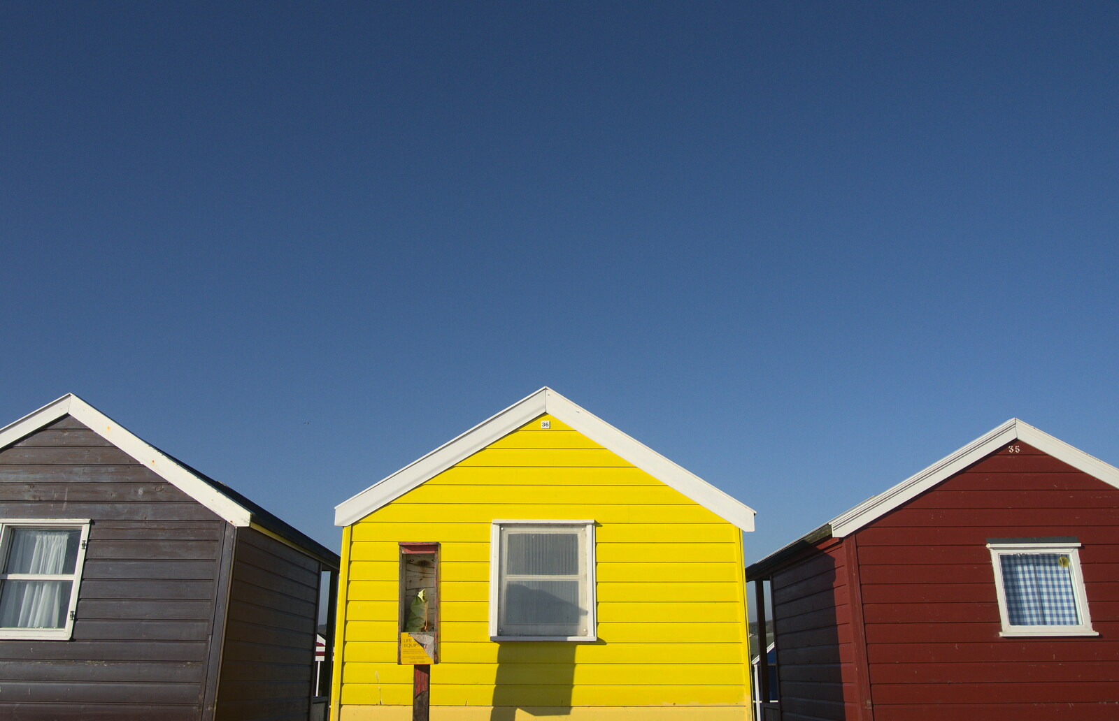 Bright-coloured beach huts on Southwold beach front from A Busy Day, Southwold and Thornham, Suffolk - 11th November 2012