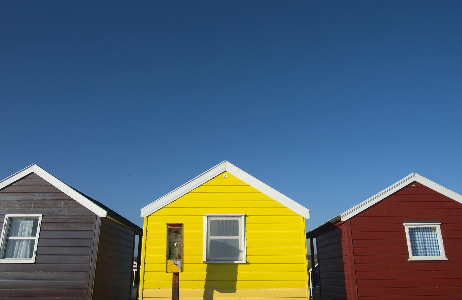 Bright-coloured beach huts on the beach front, from A Busy Day, Southwold and Thornham, Suffolk - 11th November 2012