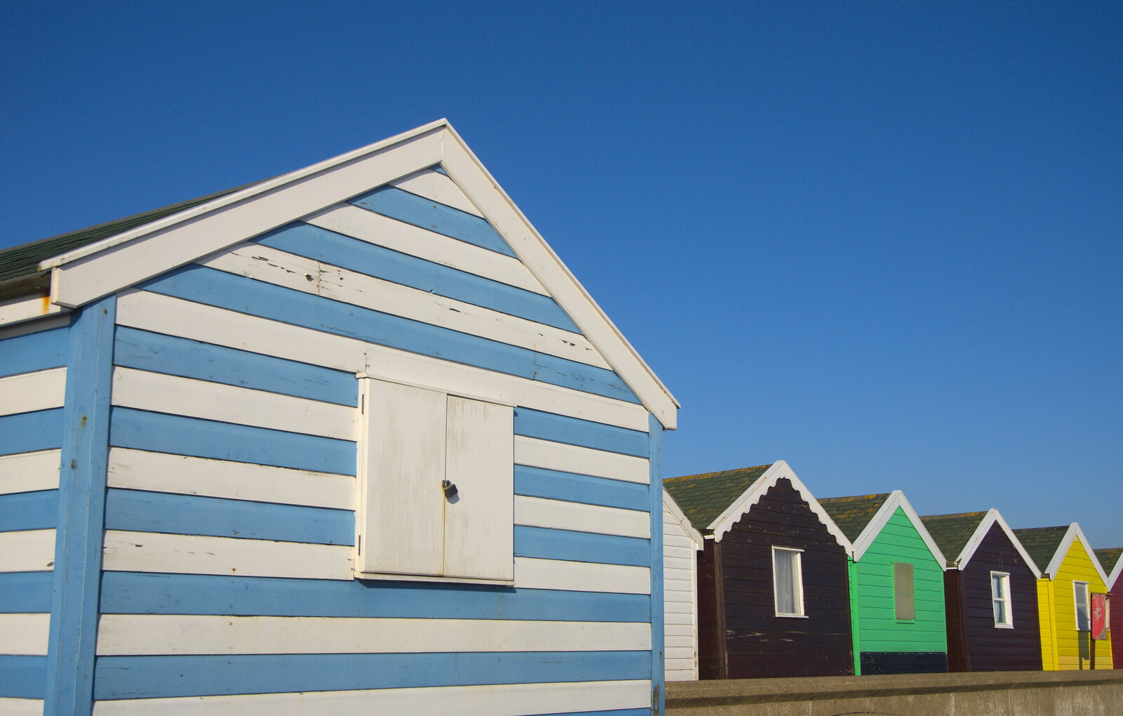 A stripey beach hut at Southwold from A Busy Day, Southwold and Thornham, Suffolk - 11th November 2012