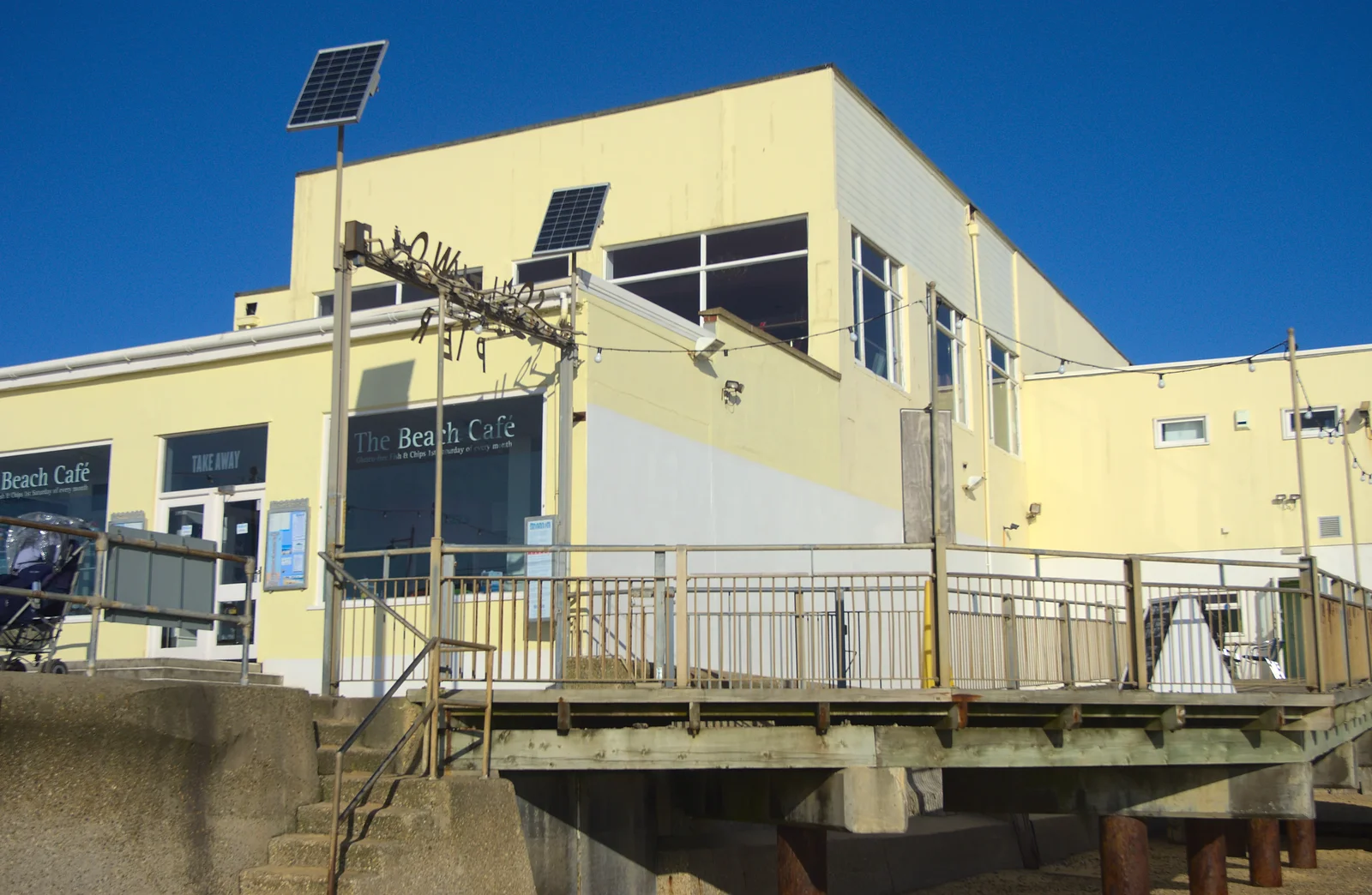 The pier, and the Beach Café, from A Busy Day, Southwold and Thornham, Suffolk - 11th November 2012