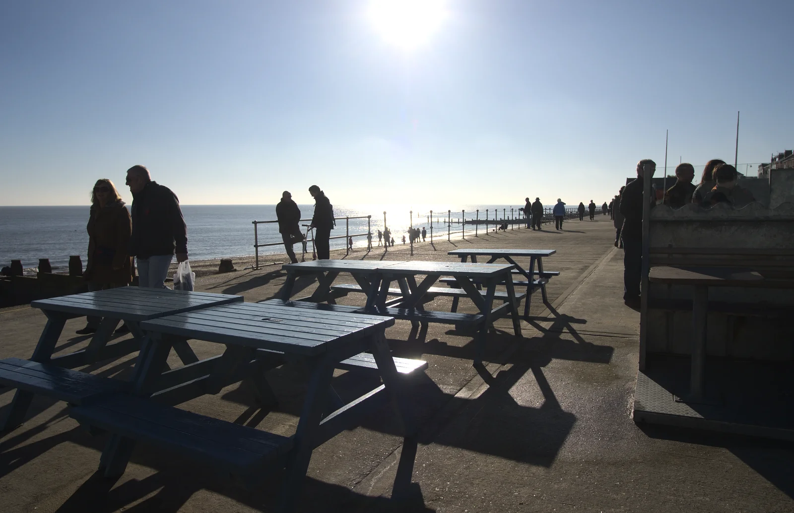 Contra-jour on the promenade, from A Busy Day, Southwold and Thornham, Suffolk - 11th November 2012