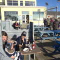 Harry, Isobel and Fred eat chips, A Busy Day, Southwold and Thornham, Suffolk - 11th November 2012