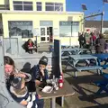 Harry, Isobel and Fred eat chips, A Busy Day, Southwold and Thornham, Suffolk - 11th November 2012