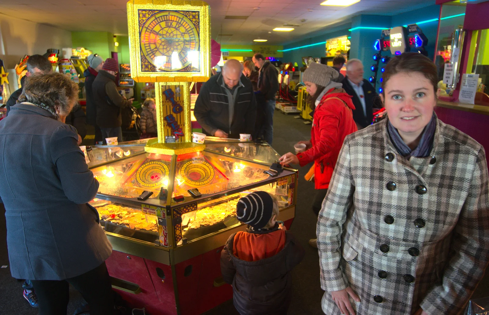 Isobel in the pier amusements arcade, from A Busy Day, Southwold and Thornham, Suffolk - 11th November 2012