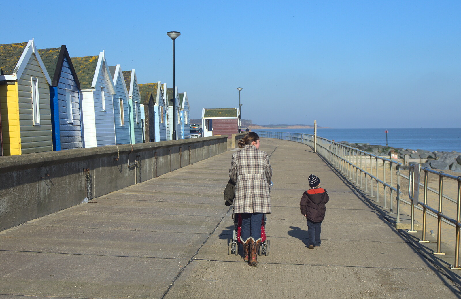 Isobel and Fred wander off from A Busy Day, Southwold and Thornham, Suffolk - 11th November 2012