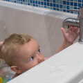 Harry pokes around with the taps at bath-time, Sis Comes to Visit, Eye, Suffolk - 18th November 2012