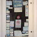 The fabric shop door, with a lot of notices, Sis Comes to Visit, Eye, Suffolk - 18th November 2012