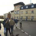 The gang stride over to the start of the tour, Apple's Adnams Brewery Birthday Tour, Southwold, Suffolk - 29th November 2012