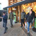 The gang spill out of the Adnams Kitchen shop, Apple's Adnams Brewery Birthday Tour, Southwold, Suffolk - 29th November 2012