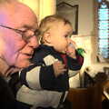 Grandad and Harry watch the unfolding events, Fred's Nursery Nativity, Palgrave, Suffolk - 13th December 2012