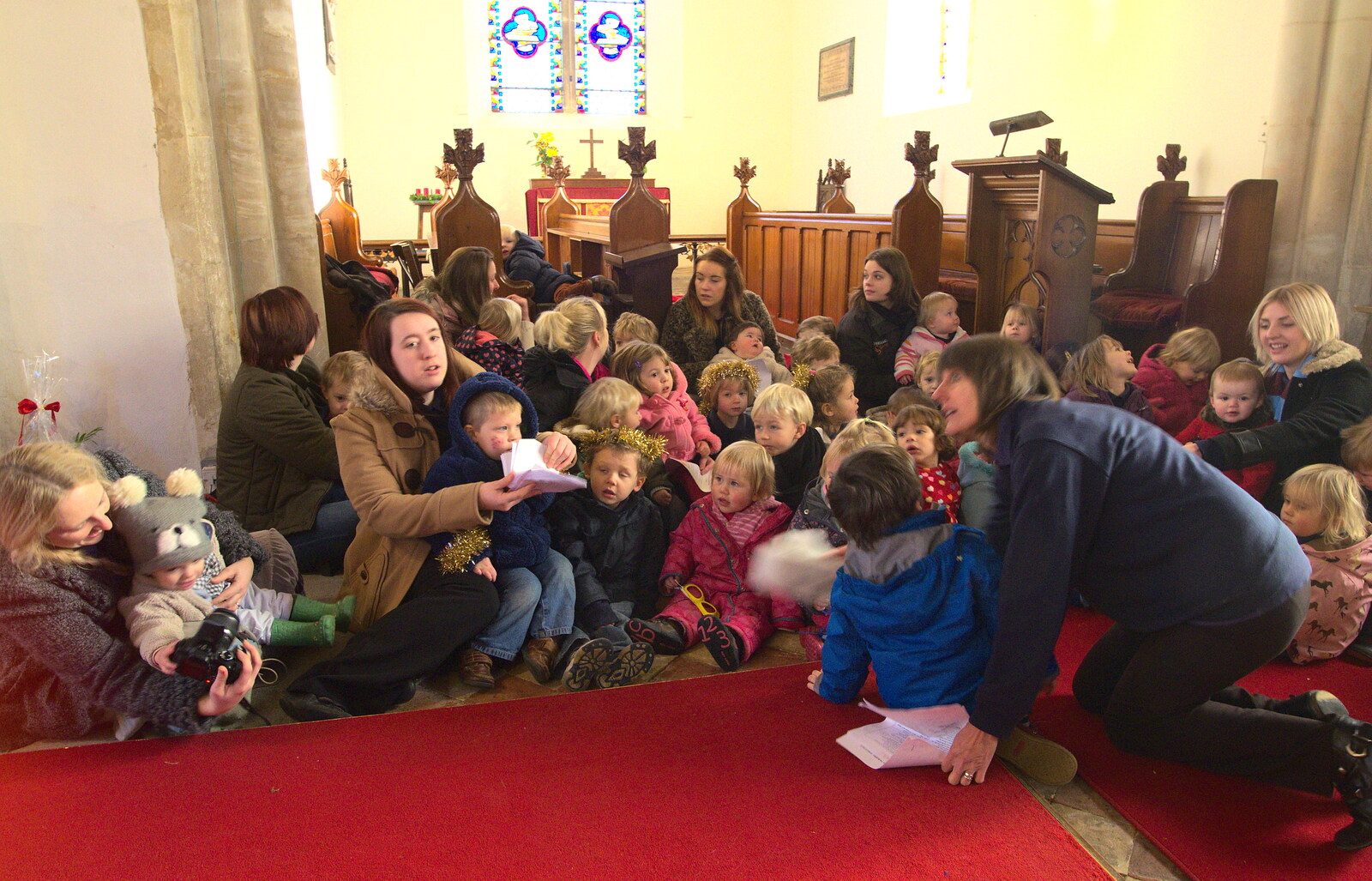 There's some vague singing going on from Fred's Nursery Nativity, Palgrave, Suffolk - 13th December 2012