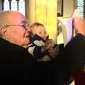 Grandad tries to wrestle with a song sheet, Fred's Nursery Nativity, Palgrave, Suffolk - 13th December 2012