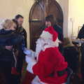 Santa makes an appearance, Fred's Nursery Nativity, Palgrave, Suffolk - 13th December 2012