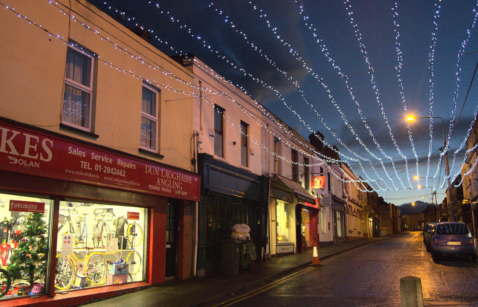 Christmas lights on Patrick Street from A Night on the Lash, Dublin, Ireland - 14th December 2012
