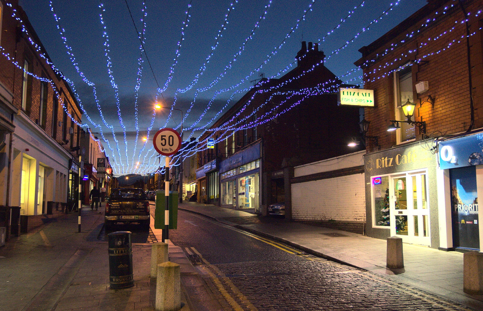 Another view up Patrick Street from A Night on the Lash, Dublin, Ireland - 14th December 2012