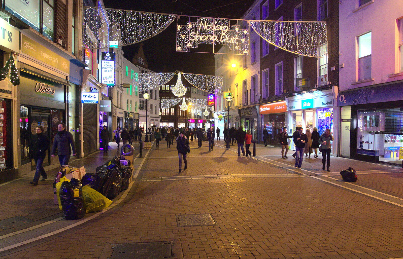 Christmas lights on Grafton Street from A Night on the Lash, Dublin, Ireland - 14th December 2012