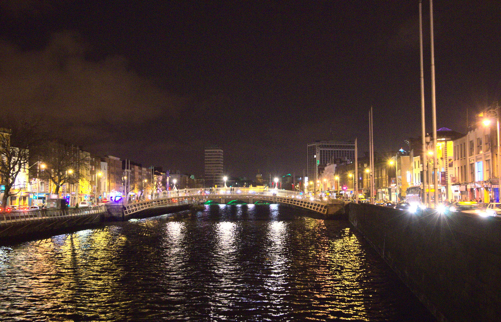 A scene on the Liffey from A Night on the Lash, Dublin, Ireland - 14th December 2012