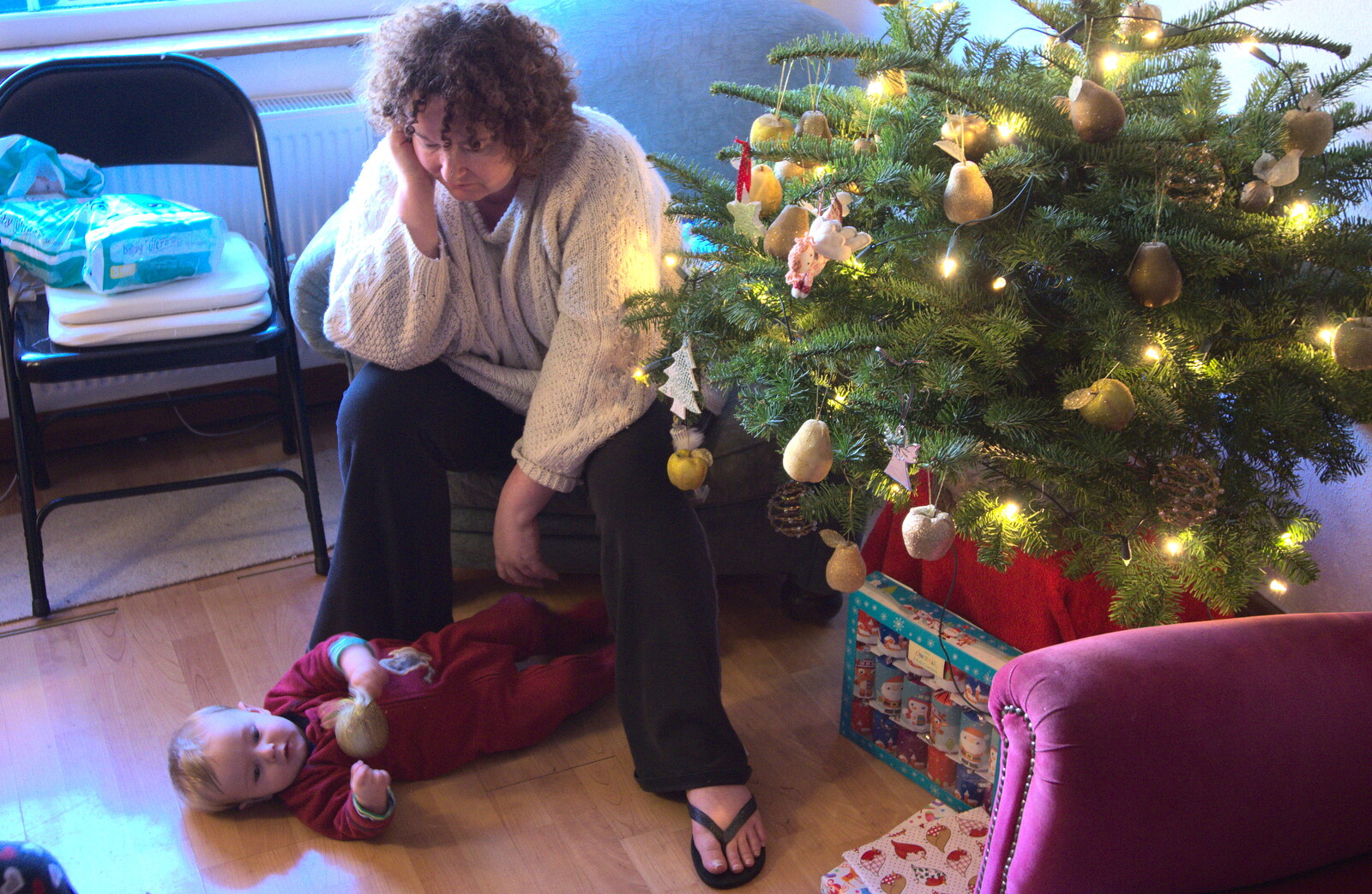Harry rolls around on the floor from A Pre-Christmas Dinner, Monkstown, Dublin - 16th December 2012