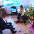 Isobel and Louise chat over coffee, A Pre-Christmas Dinner, Monkstown, Dublin - 16th December 2012