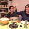 Isobel looks shocked at her cheese string, A Pre-Christmas Dinner, Monkstown, Dublin - 16th December 2012