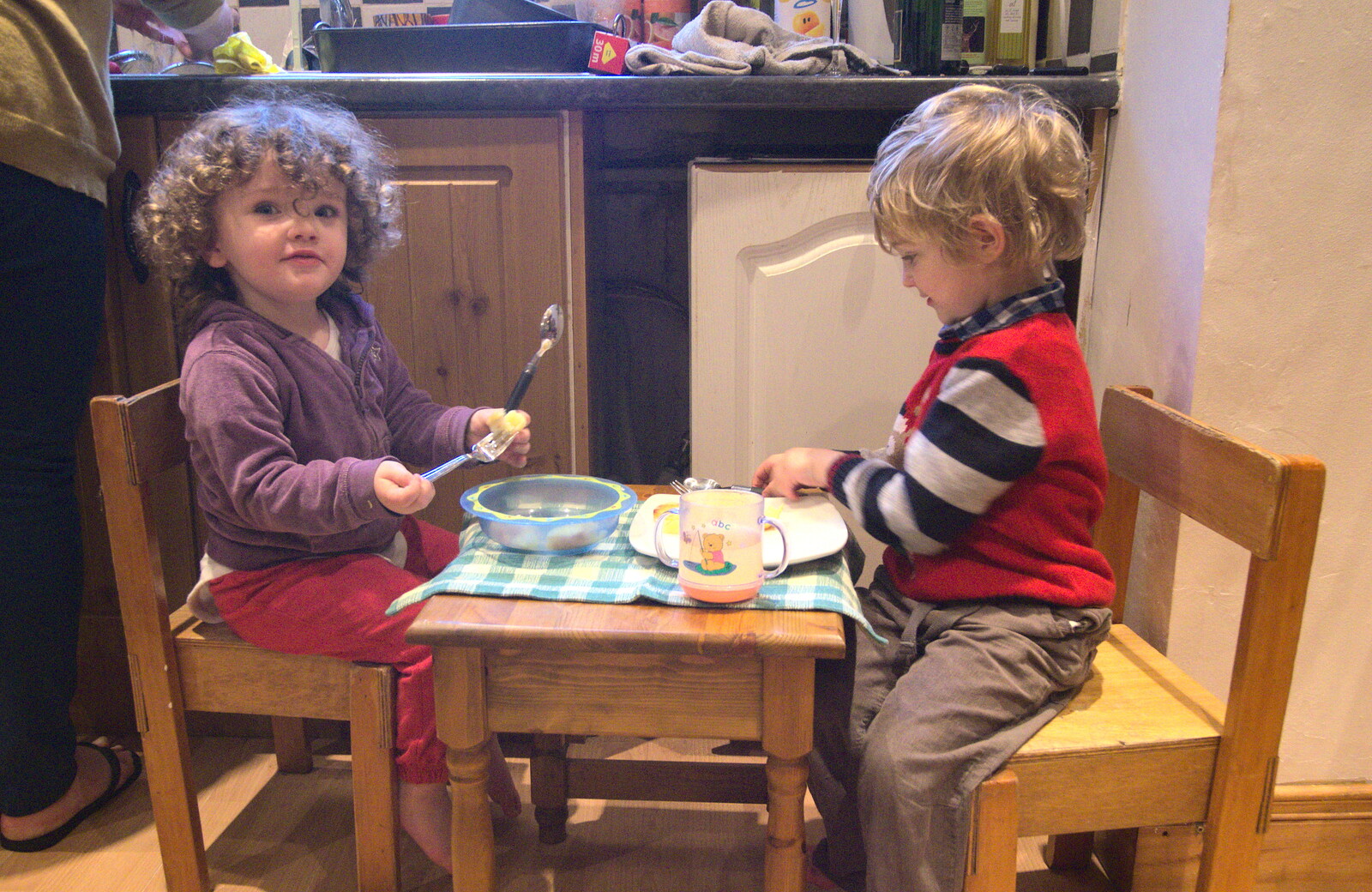 Fern and Fred have their own table from A Pre-Christmas Dinner, Monkstown, Dublin - 16th December 2012