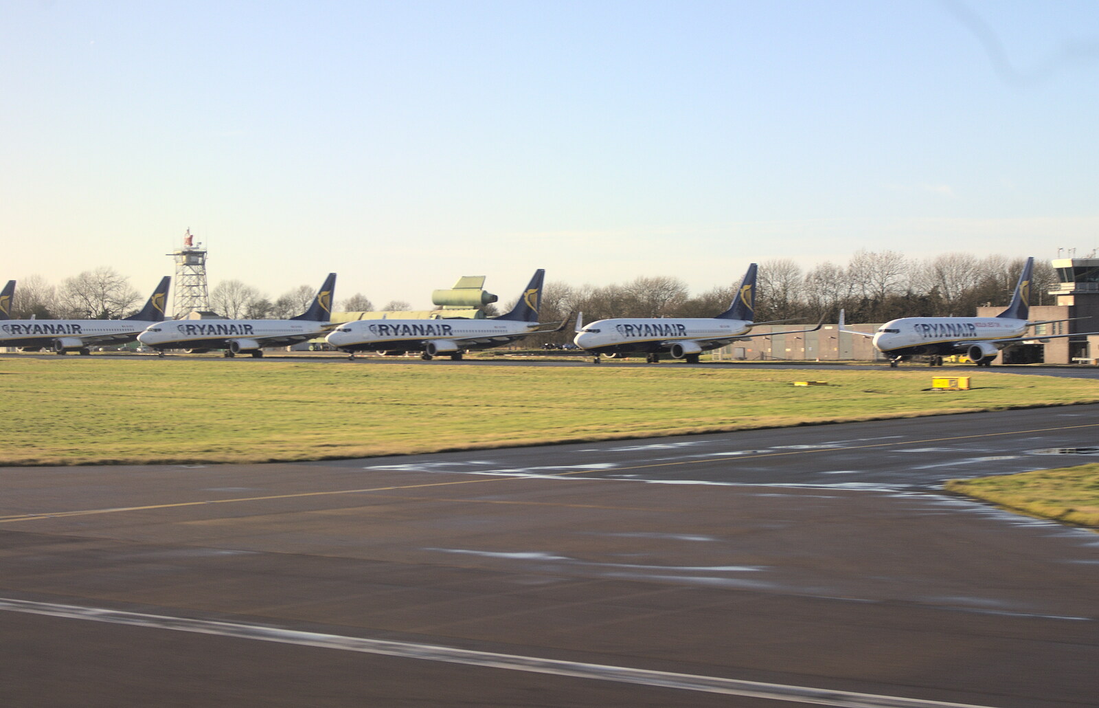 An unusually-large number of parked Ryanair planes from A Pre-Christmas Dinner, Monkstown, Dublin - 16th December 2012
